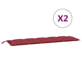 vidaXL Gartenbank-Auflagen 2 Stk. Weinrot 180x50x7 cm Oxford-Gewebe