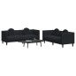 vidaXL 2-tlg. Sofagarnitur mit Kissen Schwarz Samt vidaXL 2-tlg. Sofagarnitur mit Kissen Schwarz Samt