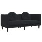 vidaXL 2-tlg. Sofagarnitur mit Kissen Schwarz Samt vidaXL 2-tlg. Sofagarnitur mit Kissen Schwarz Samt