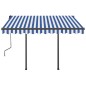 Automatische Markise mit LED & Windsensor 3,5x2,5 m Blau & Weiß Automatische Markise mit LED & Windsensor 3,5x2,5 m Blau & Weiß