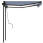 Automatische Markise mit LED & Windsensor 3,5x2,5 m Blau & Weiß Automatische Markise mit LED & Windsensor 3,5x2,5 m Blau & Weiß
