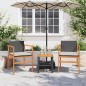 vidaXL Gartenstühle mit Kissen 2 Stk. Schwarz Poly Rattan Massivholz vidaXL Gartenstühle mit Kissen 2 Stk. Schwarz Poly Rattan Massivholz