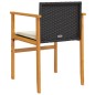 vidaXL Gartenstühle mit Kissen 2 Stk. Schwarz Poly Rattan Massivholz vidaXL Gartenstühle mit Kissen 2 Stk. Schwarz Poly Rattan Massivholz