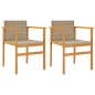 vidaXL Gartenstühle mit Kissen 2 Stk. Beige Poly Rattan Massivholz vidaXL Gartenstühle mit Kissen 2 Stk. Beige Poly Rattan Massivholz