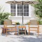 vidaXL Gartenstühle mit Kissen 2 Stk. Beige Poly Rattan Massivholz vidaXL Gartenstühle mit Kissen 2 Stk. Beige Poly Rattan Massivholz