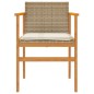 vidaXL Gartenstühle mit Kissen 2 Stk. Beige Poly Rattan Massivholz vidaXL Gartenstühle mit Kissen 2 Stk. Beige Poly Rattan Massivholz