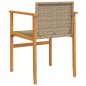 vidaXL Gartenstühle mit Kissen 2 Stk. Beige Poly Rattan Massivholz vidaXL Gartenstühle mit Kissen 2 Stk. Beige Poly Rattan Massivholz