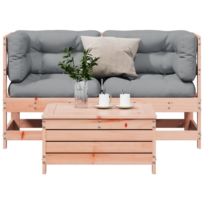 vidaXL 3-tlg. Garten-Lounge-Set mit Kissen Massivholz Douglasie vidaXL 3-tlg. Garten-Lounge-Set mit Kissen Massivholz Douglasie
