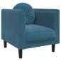 vidaXL 3-tlg. Sofagarnitur mit Kissen Blau Samt vidaXL 3-tlg. Sofagarnitur mit Kissen Blau Samt
