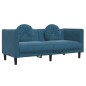 vidaXL 3-tlg. Sofagarnitur mit Kissen Blau Samt vidaXL 3-tlg. Sofagarnitur mit Kissen Blau Samt