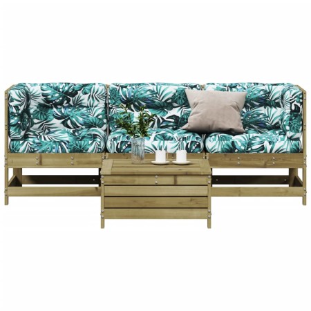 vidaXL 4-tlg. Garten-Lounge-Set mit Kissen Kiefernholz Imprägniert