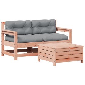 vidaXL 3-tlg. Garten-Lounge-Set mit Kissen Massivholz Douglasie