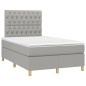vidaXL Boxspringbett mit Matratze Hellgrau 120x190 cm Stoff vidaXL Boxspringbett mit Matratze Hellgrau 120x190 cm Stoff