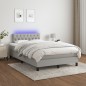 vidaXL Boxspringbett mit Matratze & LED Hellgrau 120x190 cm Stoff vidaXL Boxspringbett mit Matratze & LED Hellgrau 120x190 cm Stoff