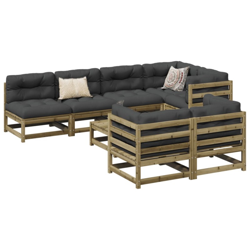 vidaXL 8-tlg. Garten-Sofagarnitur mit Kissen Kiefernholz Imprägniert vidaXL 8-tlg. Garten-Sofagarnitur mit Kissen Kiefernholz Imprägniert