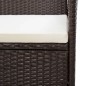 vidaXL Gartenbank mit Kissen Poly Rattan Braun vidaXL Gartenbank mit Kissen Poly Rattan Braun