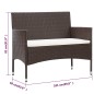 vidaXL Gartenbank mit Kissen Poly Rattan Braun vidaXL Gartenbank mit Kissen Poly Rattan Braun