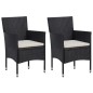 vidaXL Garten-Essstühle 2 Stk. Poly Rattan Schwarz vidaXL Garten-Essstühle 2 Stk. Poly Rattan Schwarz