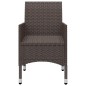 vidaXL 5-tlg. Garten-Essgruppe mit Kissen Braun vidaXL 5-tlg. Garten-Essgruppe mit Kissen Braun