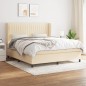 vidaXL Boxspringbett mit Matratze Creme 180x200 cm Stoff vidaXL Boxspringbett mit Matratze Creme 180x200 cm Stoff