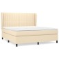 vidaXL Boxspringbett mit Matratze Creme 180x200 cm Stoff vidaXL Boxspringbett mit Matratze Creme 180x200 cm Stoff