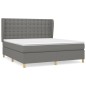 vidaXL Boxspringbett mit Matratze Dunkelgrau 180x200 cm Stoff vidaXL Boxspringbett mit Matratze Dunkelgrau 180x200 cm Stoff