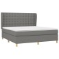 vidaXL Boxspringbett mit Matratze Dunkelgrau 180x200 cm Stoff vidaXL Boxspringbett mit Matratze Dunkelgrau 180x200 cm Stoff