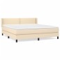 vidaXL Boxspringbett mit Matratze Creme 160x200 cm Stoff vidaXL Boxspringbett mit Matratze Creme 160x200 cm Stoff