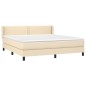 vidaXL Boxspringbett mit Matratze Creme 160x200 cm Stoff vidaXL Boxspringbett mit Matratze Creme 160x200 cm Stoff