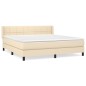 vidaXL Boxspringbett mit Matratze Creme 180x200 cm Stoff vidaXL Boxspringbett mit Matratze Creme 180x200 cm Stoff