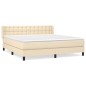 vidaXL Boxspringbett mit Matratze Creme 160x200 cm Stoff vidaXL Boxspringbett mit Matratze Creme 160x200 cm Stoff