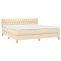 vidaXL Boxspringbett mit Matratze Creme 180x200 cm Stoff vidaXL Boxspringbett mit Matratze Creme 180x200 cm Stoff