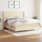 vidaXL Boxspringbett mit Matratze Creme 180x200 cm Stoff vidaXL Boxspringbett mit Matratze Creme 180x200 cm Stoff