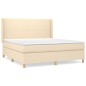 vidaXL Boxspringbett mit Matratze Creme 180x200 cm Stoff vidaXL Boxspringbett mit Matratze Creme 180x200 cm Stoff