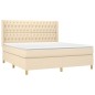 vidaXL Boxspringbett mit Matratze Creme 180x200 cm Stoff vidaXL Boxspringbett mit Matratze Creme 180x200 cm Stoff