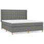 vidaXL Boxspringbett mit Matratze Dunkelgrau 180x200 cm Stoff vidaXL Boxspringbett mit Matratze Dunkelgrau 180x200 cm Stoff