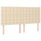 vidaXL Boxspringbett mit Matratze & LED Creme 160x200 cm Stoff vidaXL Boxspringbett mit Matratze & LED Creme 160x200 cm Stoff