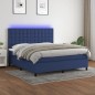 vidaXL Boxspringbett mit Matratze & LED Blau 180x200 cm Stoff vidaXL Boxspringbett mit Matratze & LED Blau 180x200 cm Stoff