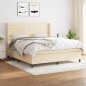 vidaXL Boxspringbett mit Matratze Creme 160x200 cm Stoff vidaXL Boxspringbett mit Matratze Creme 160x200 cm Stoff