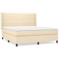vidaXL Boxspringbett mit Matratze Creme 160x200 cm Stoff vidaXL Boxspringbett mit Matratze Creme 160x200 cm Stoff