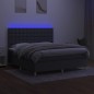 vidaXL Boxspringbett mit Matratze & LED Dunkelgrau 180x200 cm Stoff vidaXL Boxspringbett mit Matratze & LED Dunkelgrau 180x200 cm Stoff