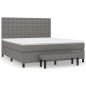 vidaXL Boxspringbett mit Matratze Dunkelgrau 180x200 cm Stoff vidaXL Boxspringbett mit Matratze Dunkelgrau 180x200 cm Stoff