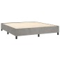 vidaXL Boxspringbett mit Matratze Hellgrau 180x200 cm Samt vidaXL Boxspringbett mit Matratze Hellgrau 180x200 cm Samt