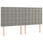 vidaXL Boxspringbett mit Matratze Hellgrau 180x200 cm Samt vidaXL Boxspringbett mit Matratze Hellgrau 180x200 cm Samt