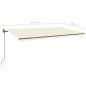 vidaXL Markise Automatisch Einziehbar mit Pfosten 6x3 m Creme vidaXL Markise Automatisch Einziehbar mit Pfosten 6x3 m Creme