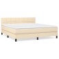 vidaXL Boxspringbett mit Matratze Creme 180x200 cm Stoff vidaXL Boxspringbett mit Matratze Creme 180x200 cm Stoff