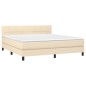 vidaXL Boxspringbett mit Matratze Creme 180x200 cm Stoff vidaXL Boxspringbett mit Matratze Creme 180x200 cm Stoff
