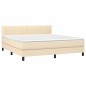 vidaXL Boxspringbett mit Matratze Creme 160x200 cm Stoff vidaXL Boxspringbett mit Matratze Creme 160x200 cm Stoff