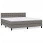 vidaXL Boxspringbett mit Matratze Dunkelgrau 180x200 cm Stoff vidaXL Boxspringbett mit Matratze Dunkelgrau 180x200 cm Stoff