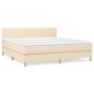 vidaXL Boxspringbett mit Matratze Creme 180x200 cm Stoff vidaXL Boxspringbett mit Matratze Creme 180x200 cm Stoff